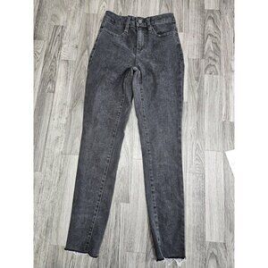 (3/$35) Dollhouse Jeans Womens 1/2 High Rise Skinny Frayed Hem Distressed Denim